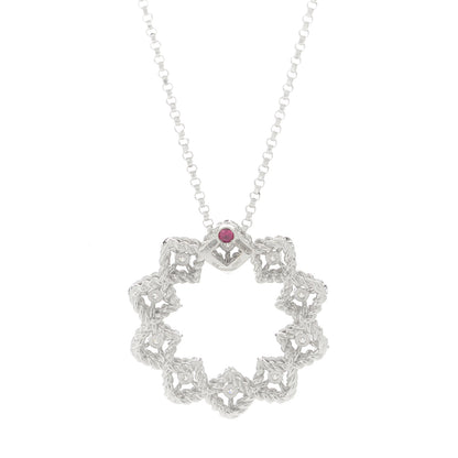 Roberto Coin 18K White Gold Diamond Starburst Pendant Necklace 4 of 5