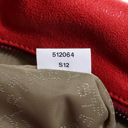 Stella McCartney Faux Leather Shaggy Deer Falabella Small Tote Cherry 9 of 11