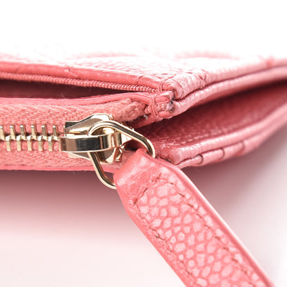 Chanel Caviar Quilted CC Zip Card Holder Pink 11 of 11