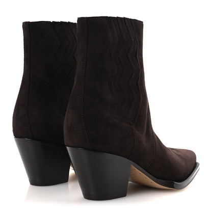 Hermes Suede Womens Vegas Ankle Boot 38.5 Marron Ebene 5 of 11