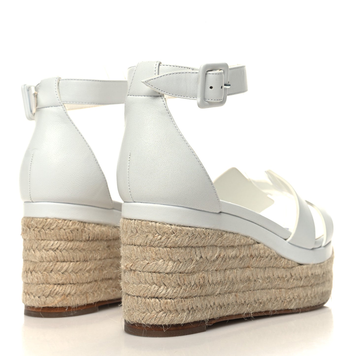 Goatskin Elda Espadrille Wedge Sandals 39 White