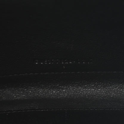 Saint Laurent Grain De Poudre Matelasse Chevron Monogram Monochrome Chain Wallet Black 8 of 12