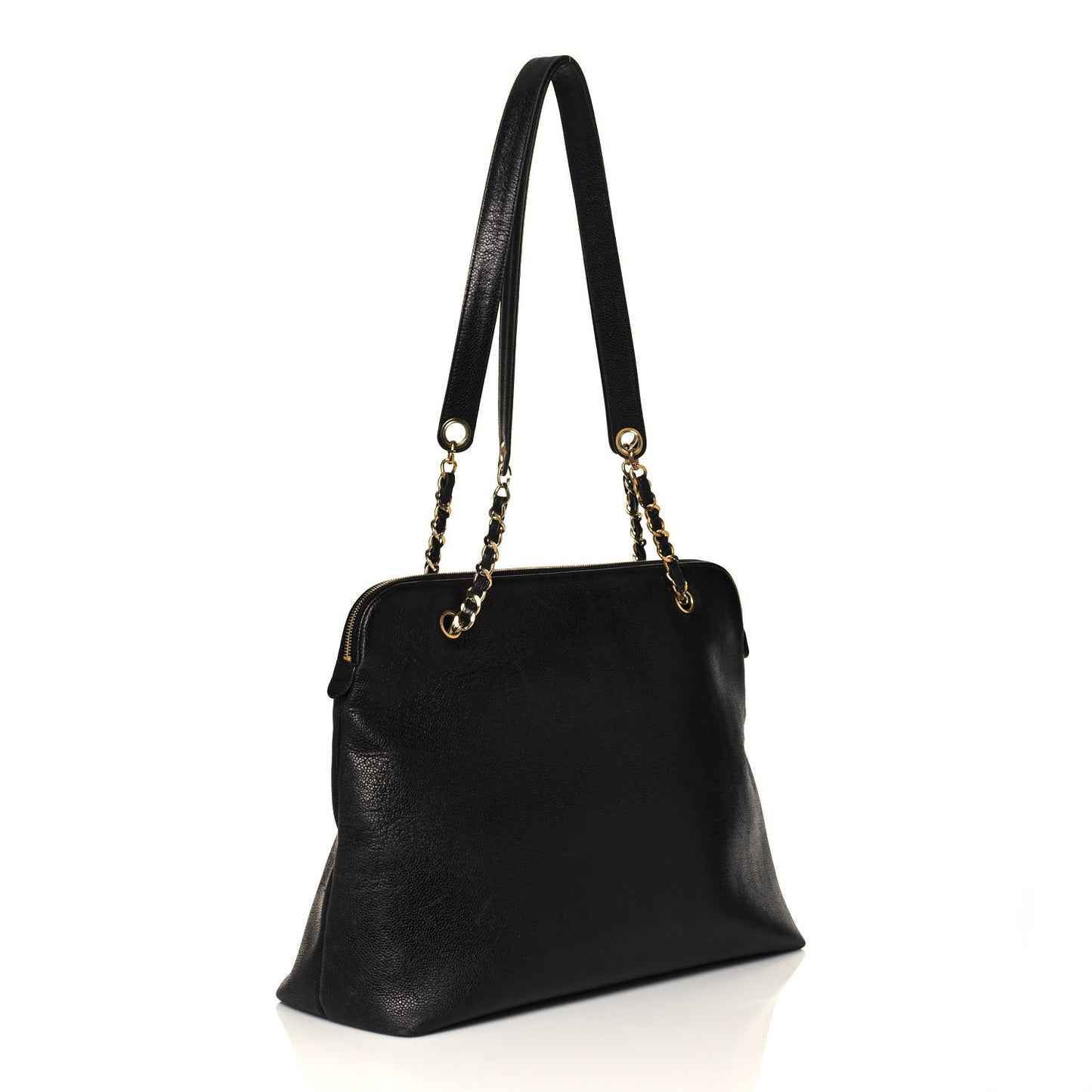 Caviar Large CC Shoulder Bag Black
