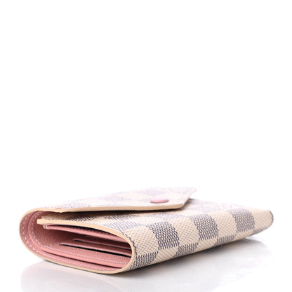 Louis Vuitton Damier Azur Victorine Wallet Rose Ballerine 4 of 7