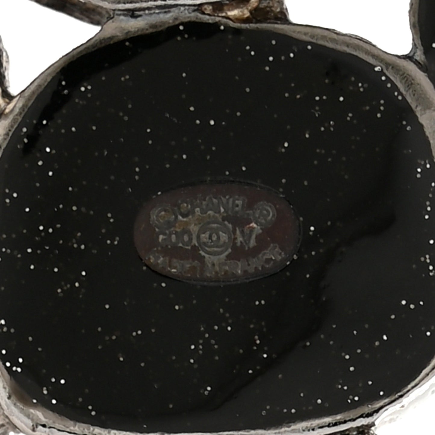 Ruthenium Glitter Enamel CC Brooch