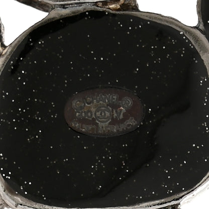 Chanel Ruthenium Glitter Enamel CC Brooch 3 of 4