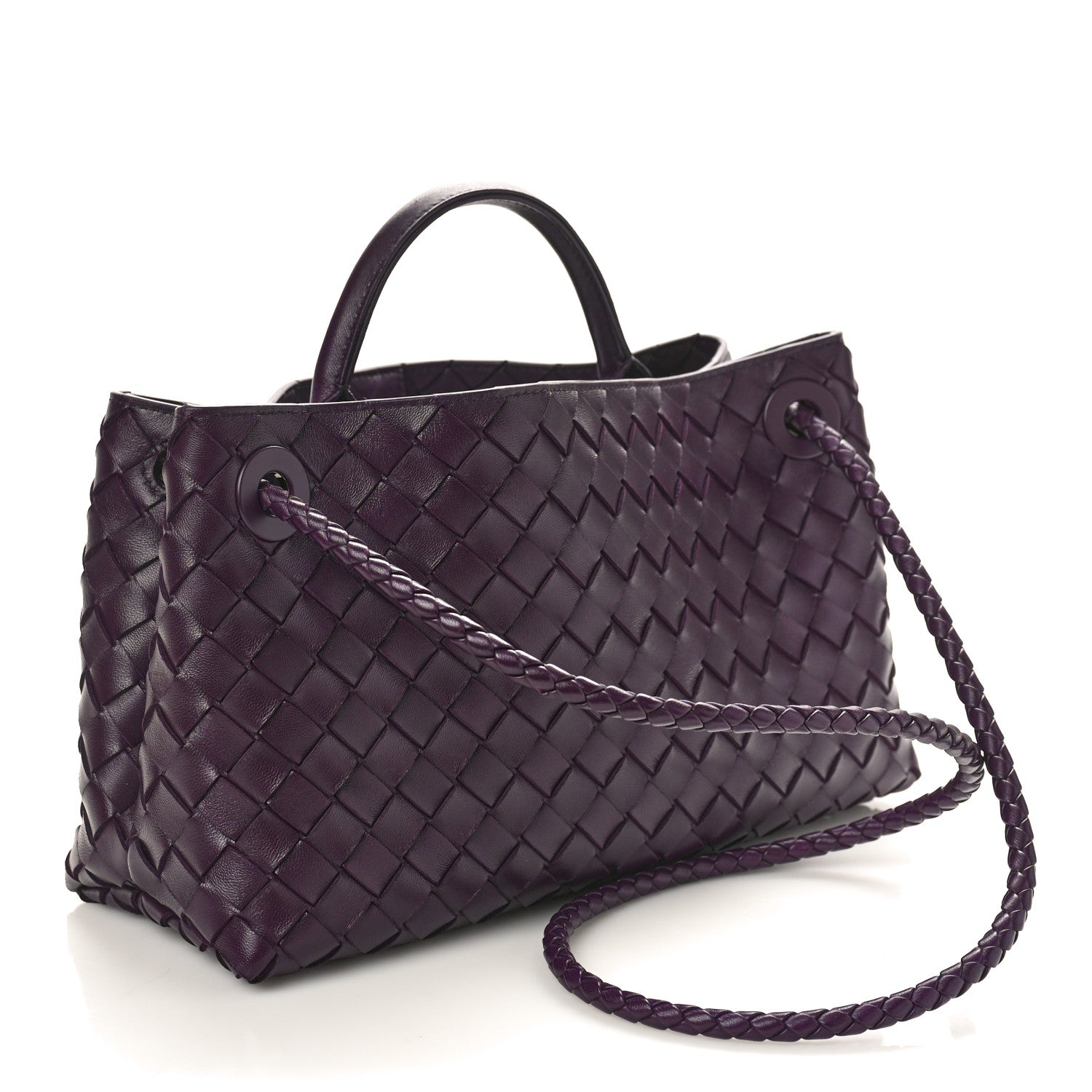 Bottega Veneta Nappa Intrecciato Small East West Andiamo Shoulder Bag Dark Mystic 3 of 10