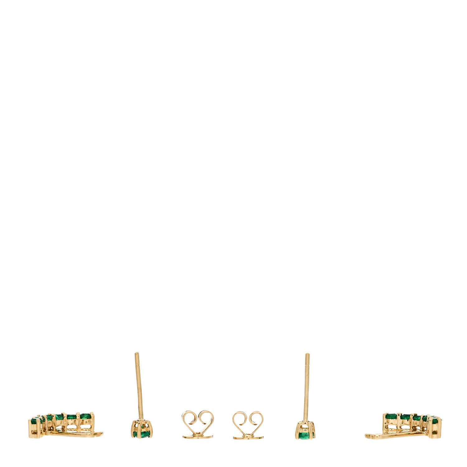 Anita Ko 18K Yellow Gold Emerald Ear Jacket Stud Earrings 3 of 5