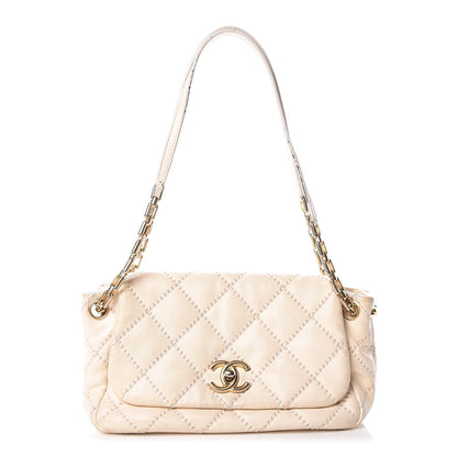 Chanel Calfskin Quilted Retro Chain Flap Beige 1 of 27