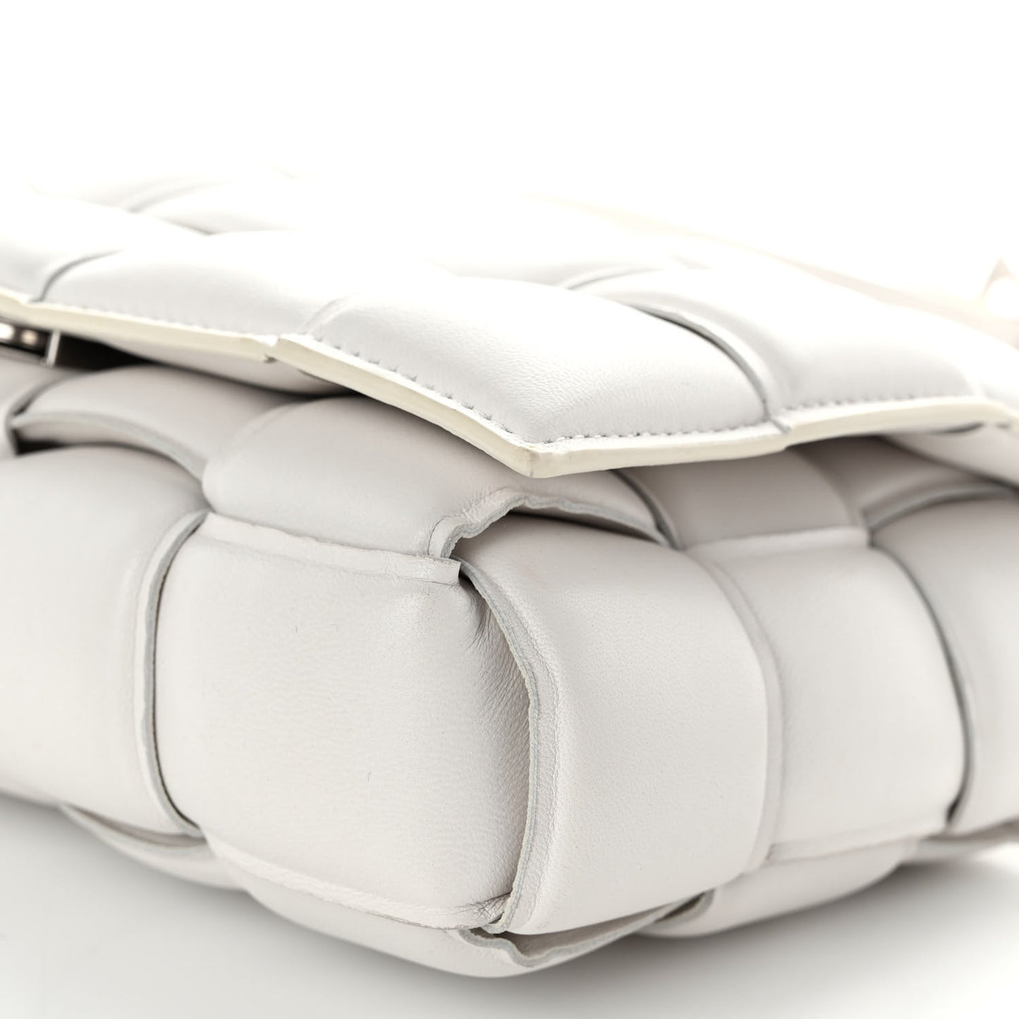 Nappa Maxi Intreccio Padded Cassette Crossbody Bag Chalk