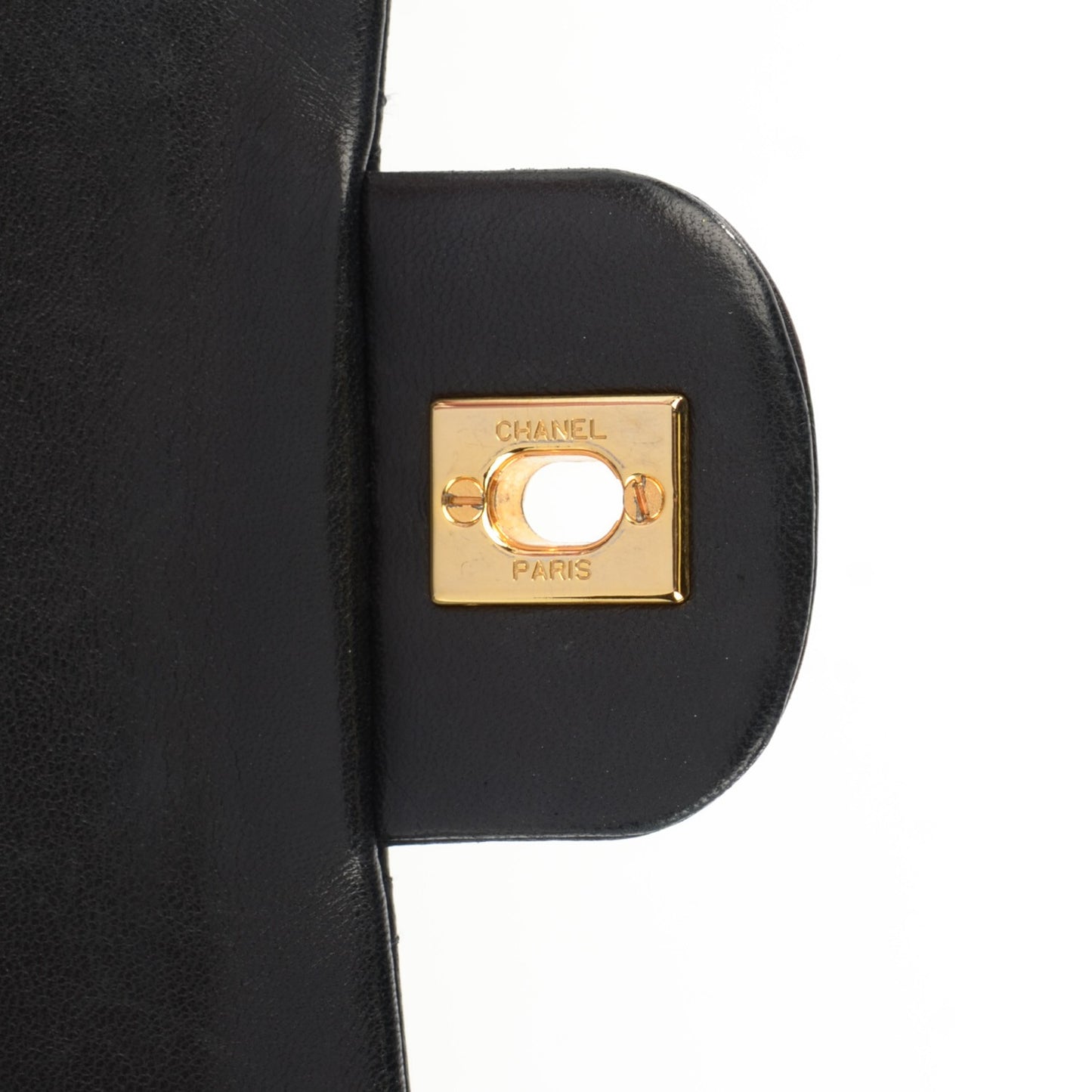 Lambskin Quilted Medium Double Flap Black