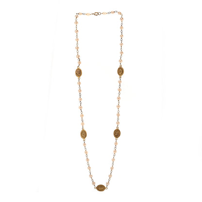 Chanel Pearl Medallion Long Necklace Gold 3 of 6