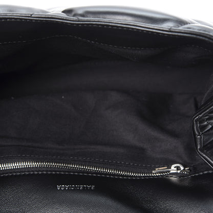 Balenciaga Nappa Calfskin Quilted Touch B Puffy Clutch Black 4 of 8