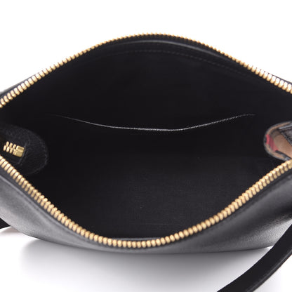 Burberry Soft Grain Calfskin House Check Small Helmsley Crossbody Black 5 of 10