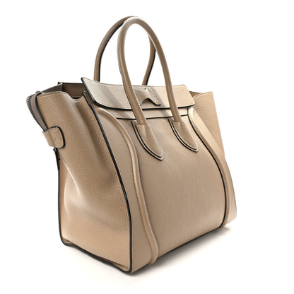 Celine Drummed Calfskin Mini Luggage Dune 3 of 10
