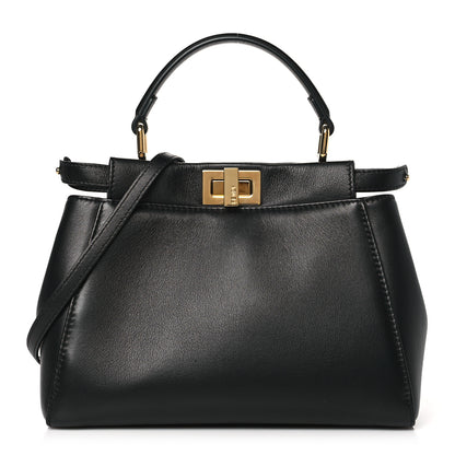 Fendi Nappa Mini Peekaboo Iconic Satchel Black 1 of 10