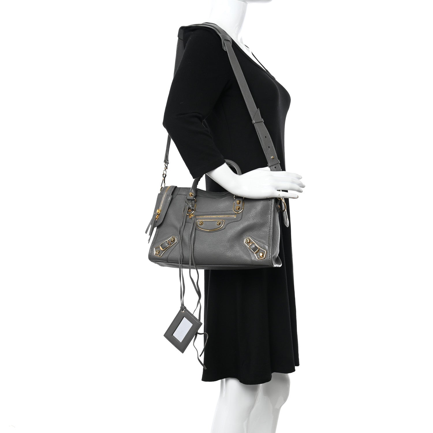 Balenciaga Chevre Gold Metallic Edge Hardware S City Gris Acier 2 of 11
