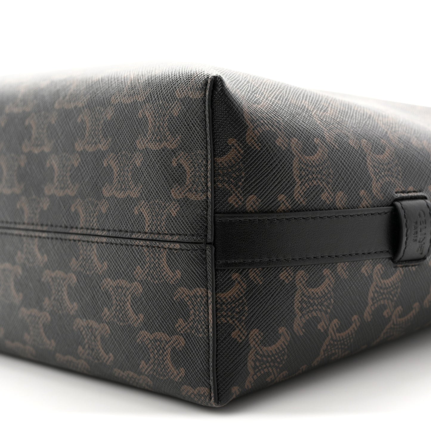 Triomphe Canvas Calfskin Harry Crossbody Bag Black