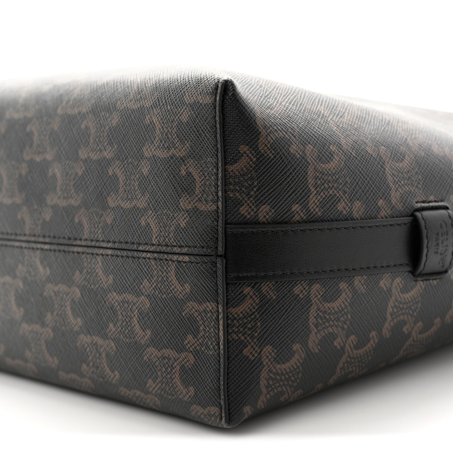 Celine Triomphe Canvas Calfskin Harry Crossbody Bag Black 10 of 11