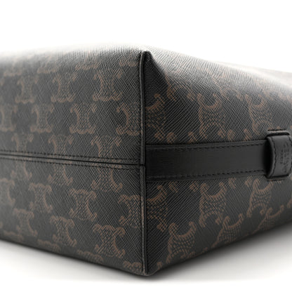 Celine Triomphe Canvas Calfskin Harry Crossbody Bag Black 10 of 11