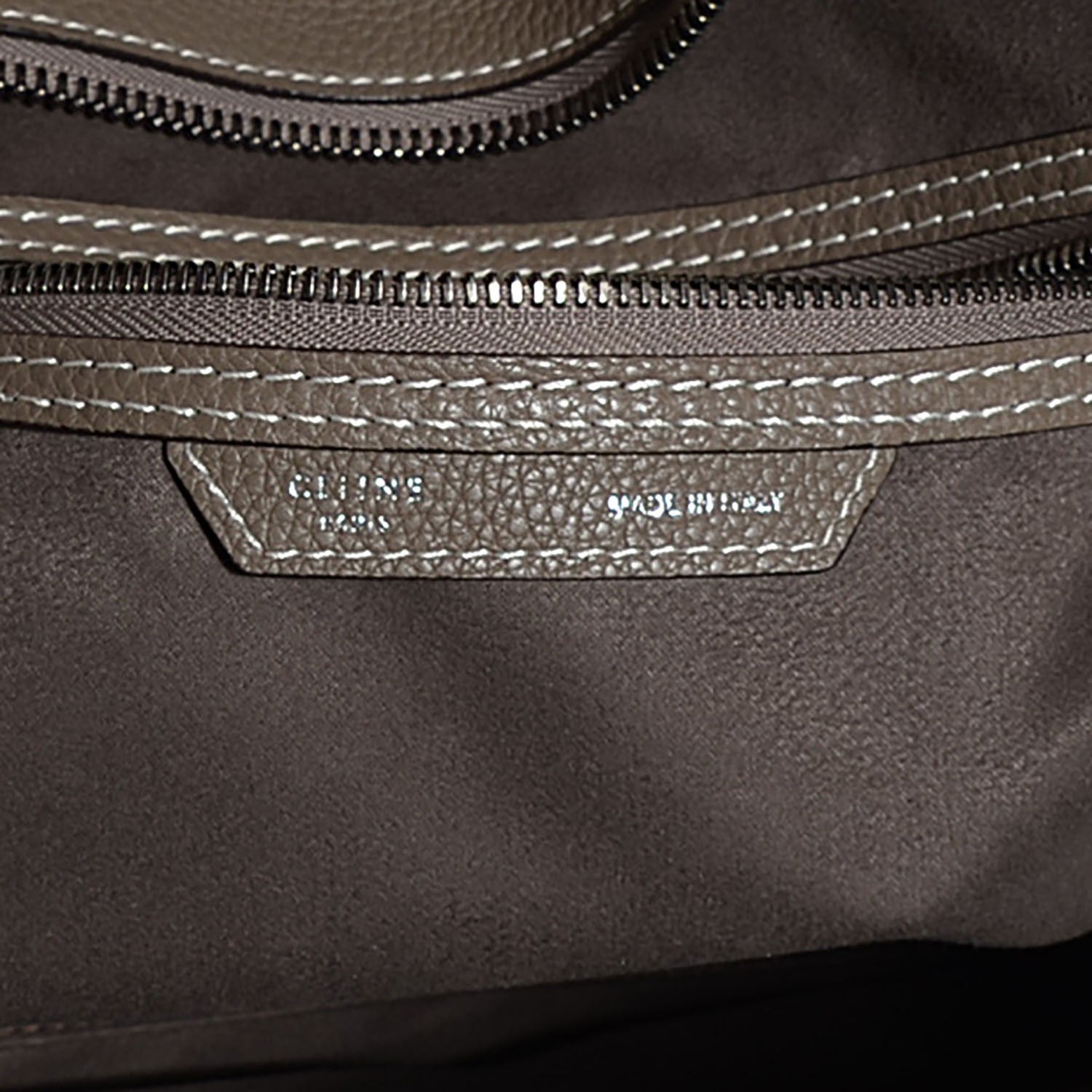 Celine Drummed Calfskin Mini Luggage Souris 7 of 8