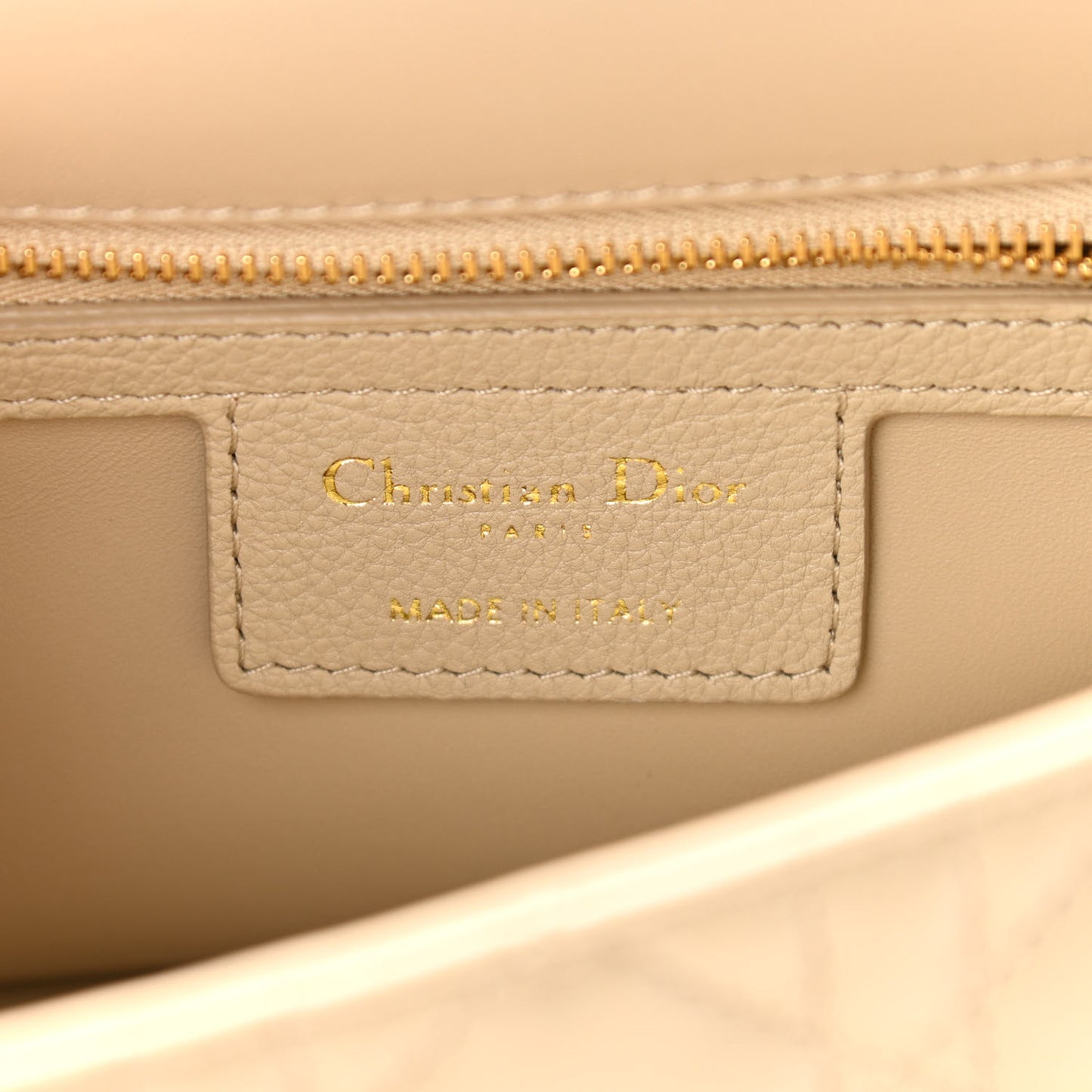 Calfskin Cannage Small Caro Bag Beige