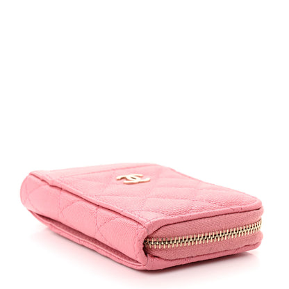 Chanel Caviar Quilted Zip Card Holder Pink 4 of 9