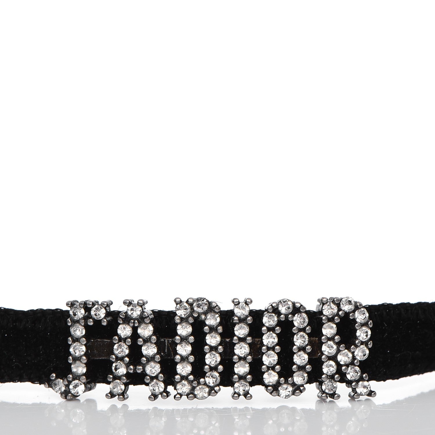 Christian Dior Velvet Crystal J’Adior Choker Necklace Black 3 of 7