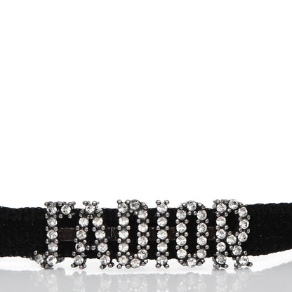 Christian Dior Velvet Crystal J’Adior Choker Necklace Black 3 of 7