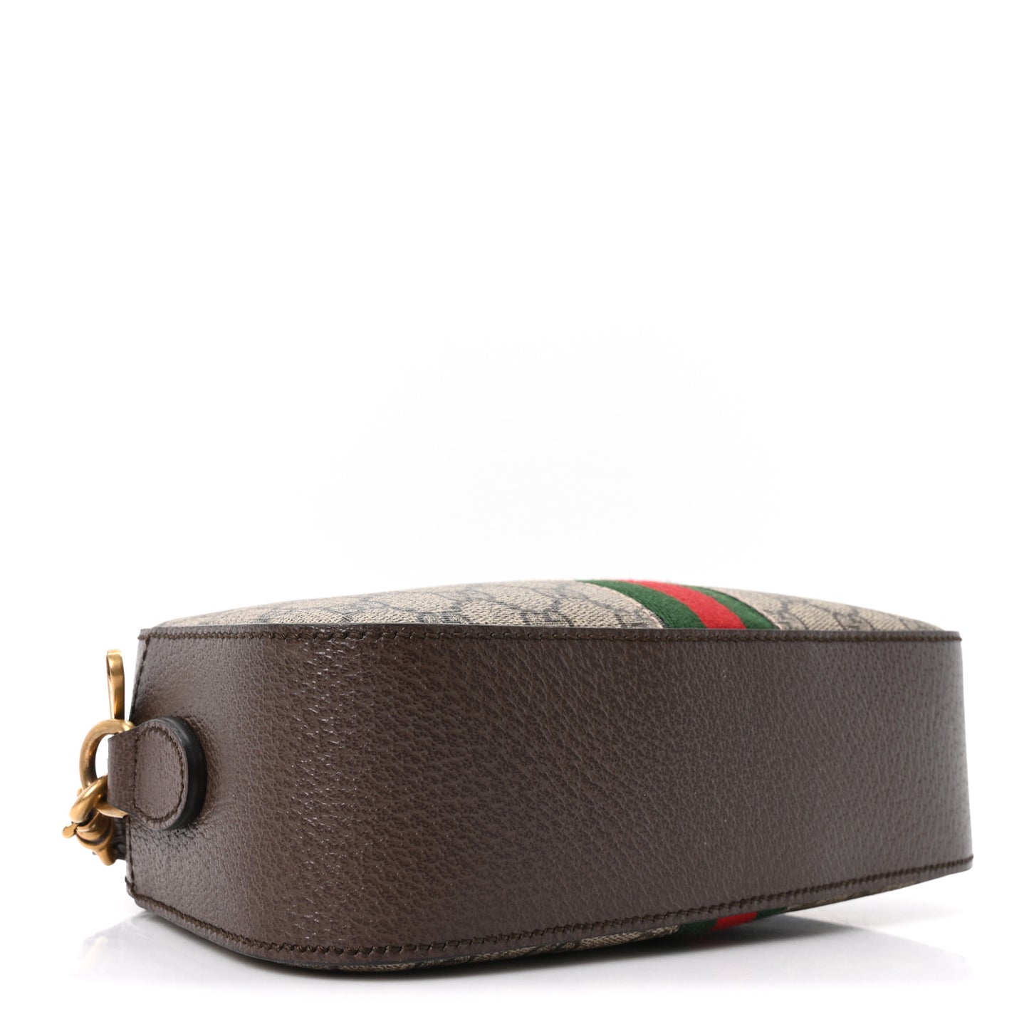 GG Supreme Monogram Textured Dollar Calfskin Web Ophidia Small Crossbody Bag Beige Ebony New Acero