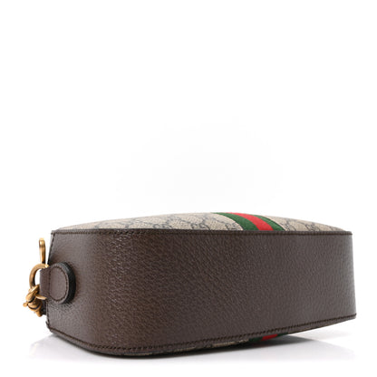Gucci GG Supreme Monogram Textured Dollar Calfskin Web Ophidia Small Crossbody Bag Beige Ebony New Acero 4 of 11