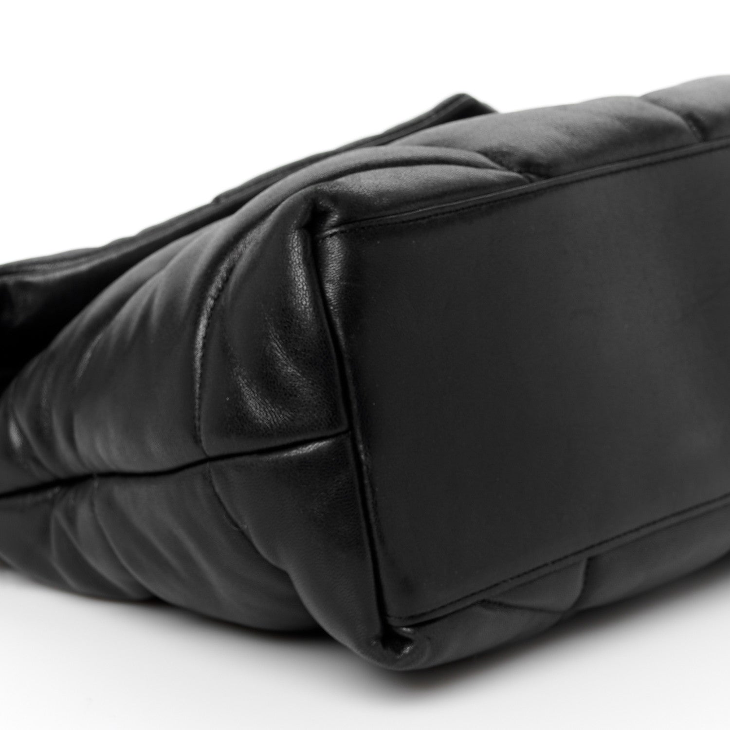 Saint Laurent Lambskin Quilted Toy Loulou Puffer Monogram Chain Satchel Black 10 of 11