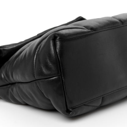 Saint Laurent Lambskin Quilted Toy Loulou Puffer Monogram Chain Satchel Black 10 of 11