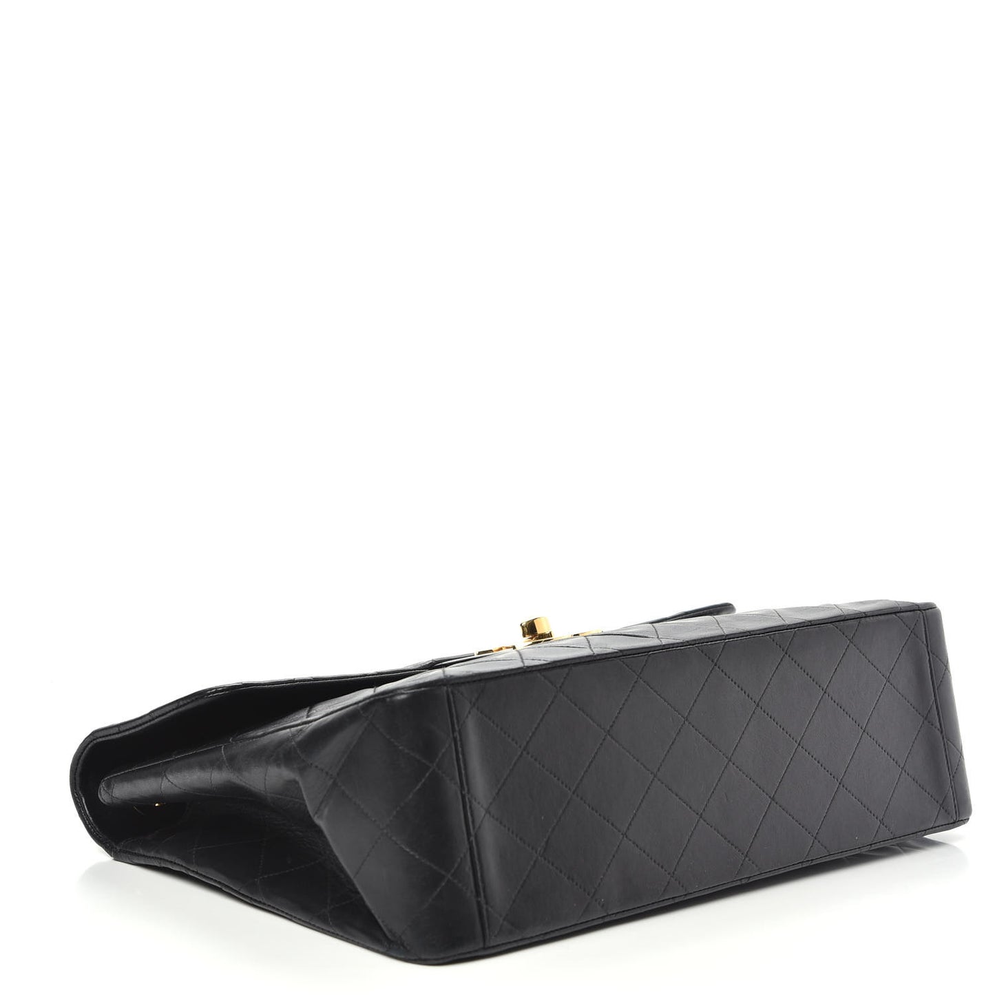 Lambskin Quilted XL Jumbo Single Flap Black