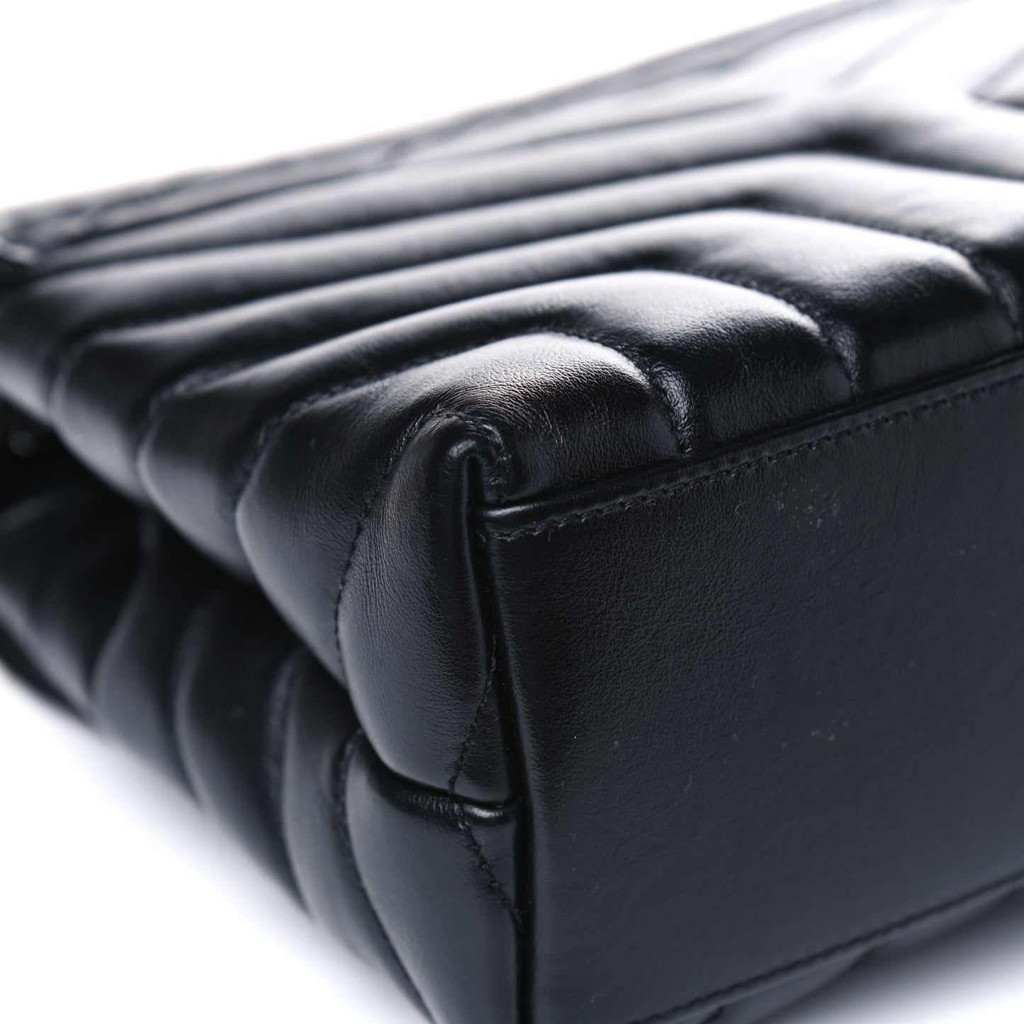 Calfskin Y Quilted Monogram Small Loulou Chain Satchel Black