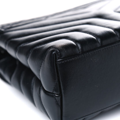 Saint Laurent Calfskin Y Quilted Monogram Small Loulou Chain Satchel Black 7 of 9