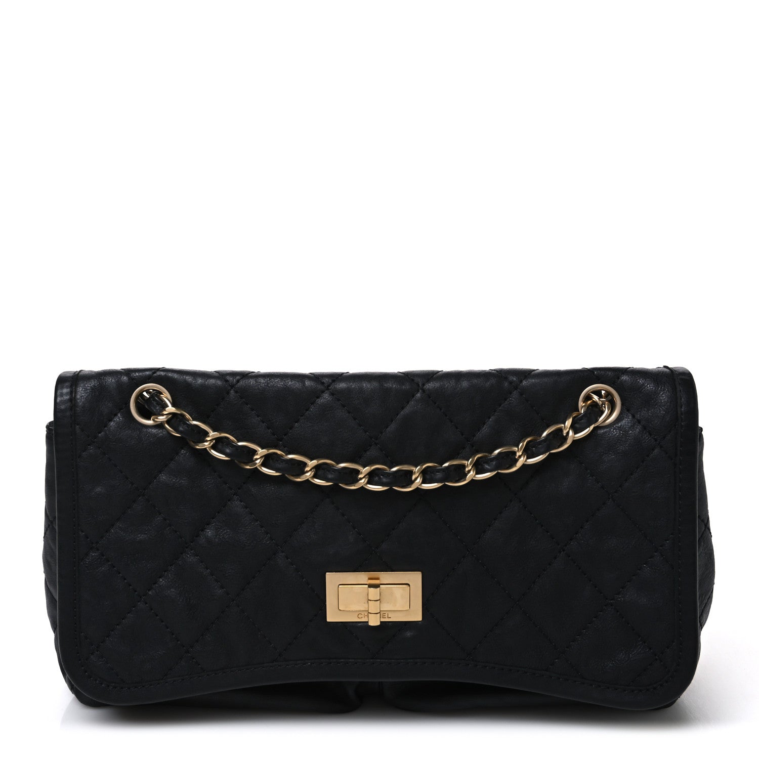 Chanel Aged Calfskin Quilted 2.55 Reissue Chain Flap Black 1 of 10