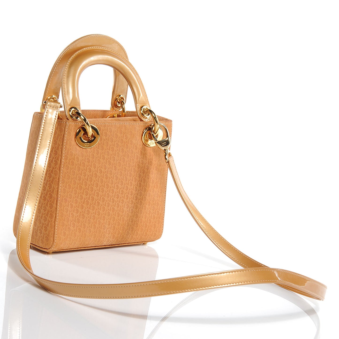 Suede Diorissimo Mini Lady Dior Gold