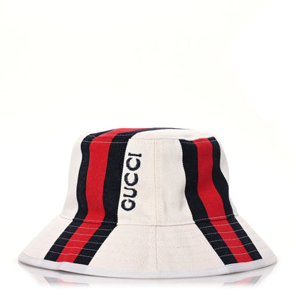 Gucci Monogram Canvas Web Bucket Hat S White 1 of 10