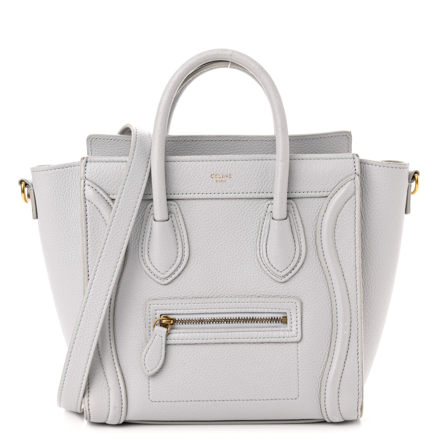 Celine Drummed Calfskin Nano Luggage Lune 1 of 17