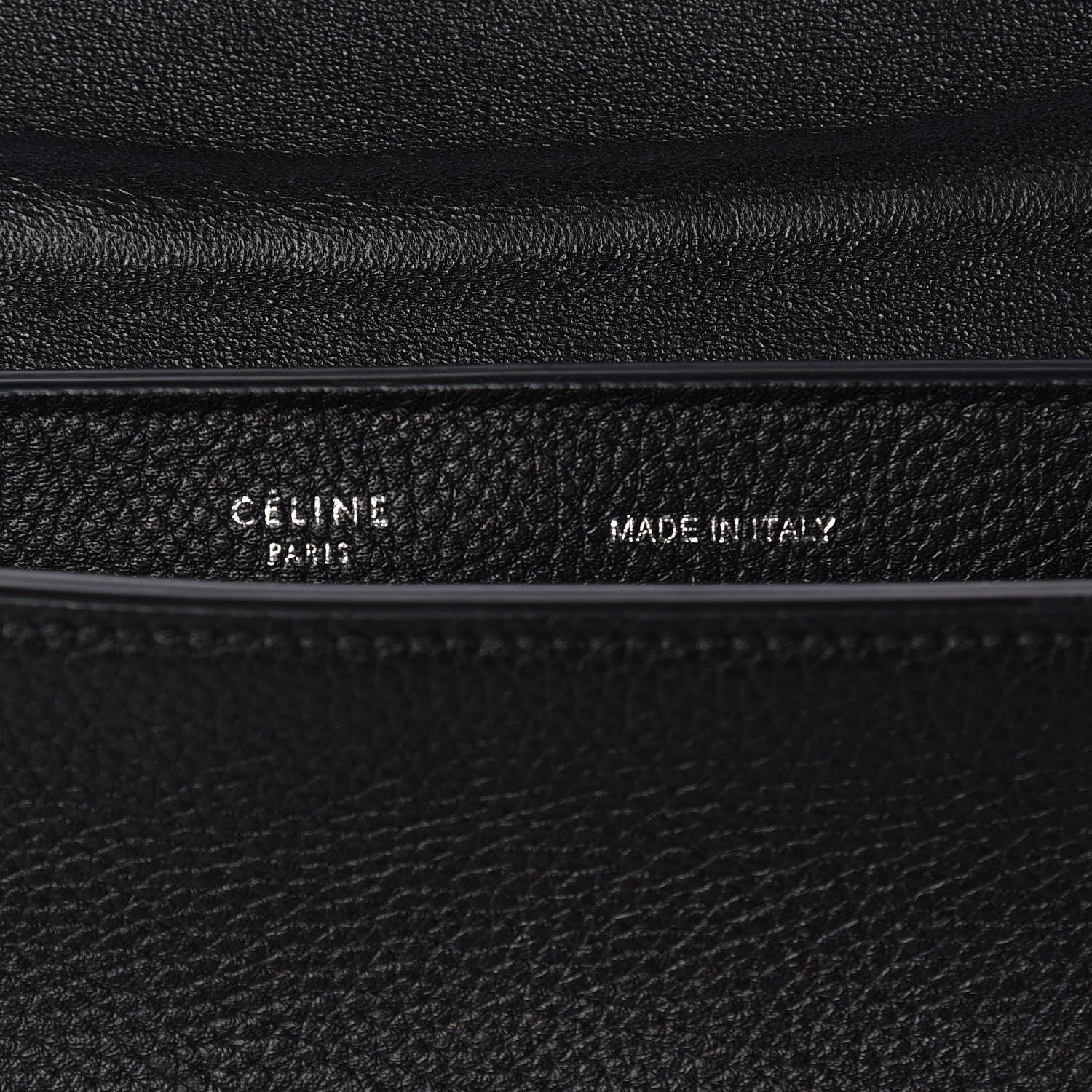 Celine Drummed Calfskin Suede Small Trapeze Black 9 of 9