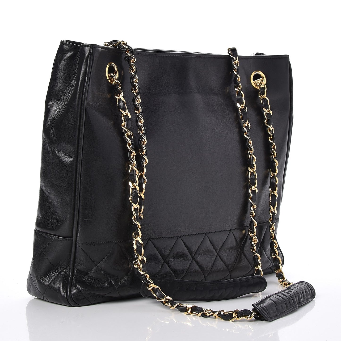 Lambskin Shopping Tote Black