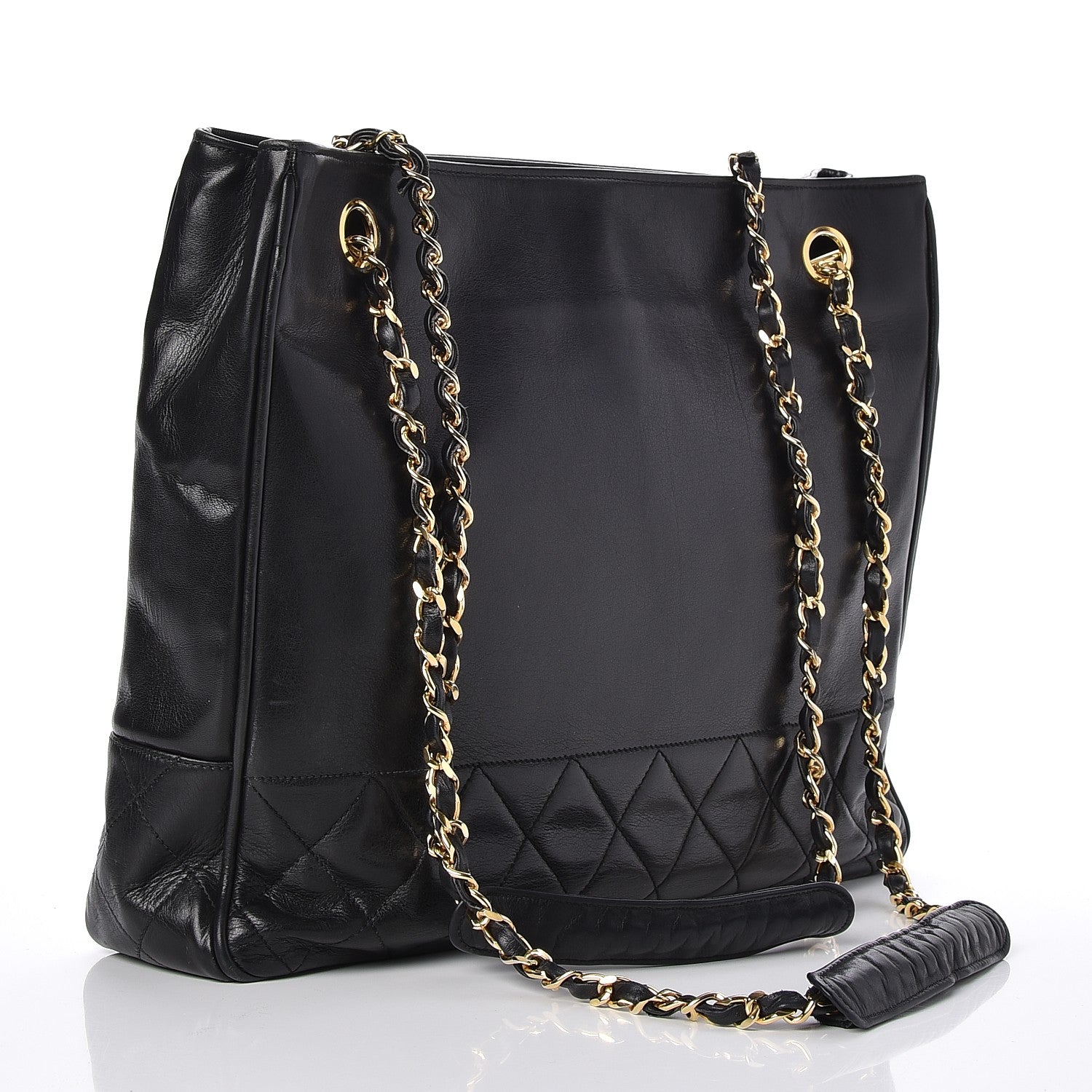 Chanel Lambskin Shopping Tote Black 3 of 8