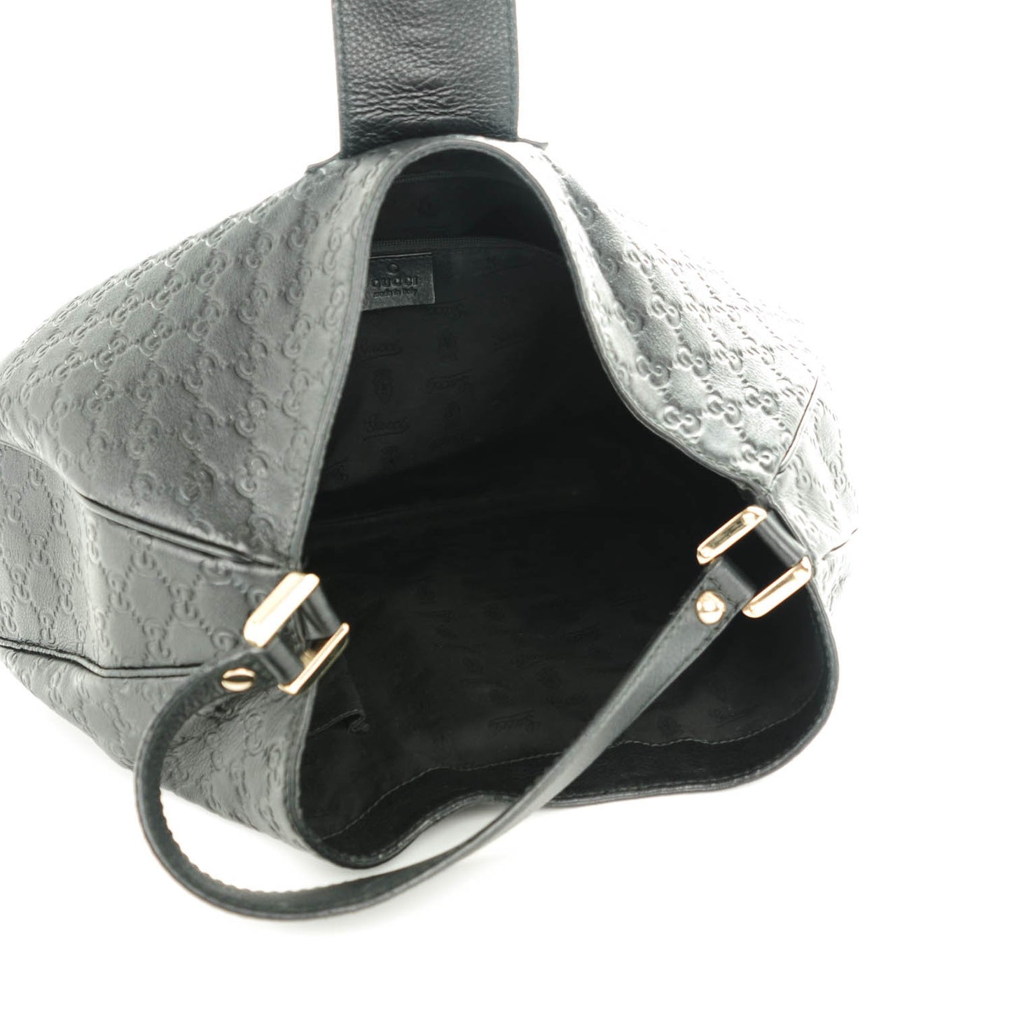 Guccissima Large New Ladies Web Hobo Black