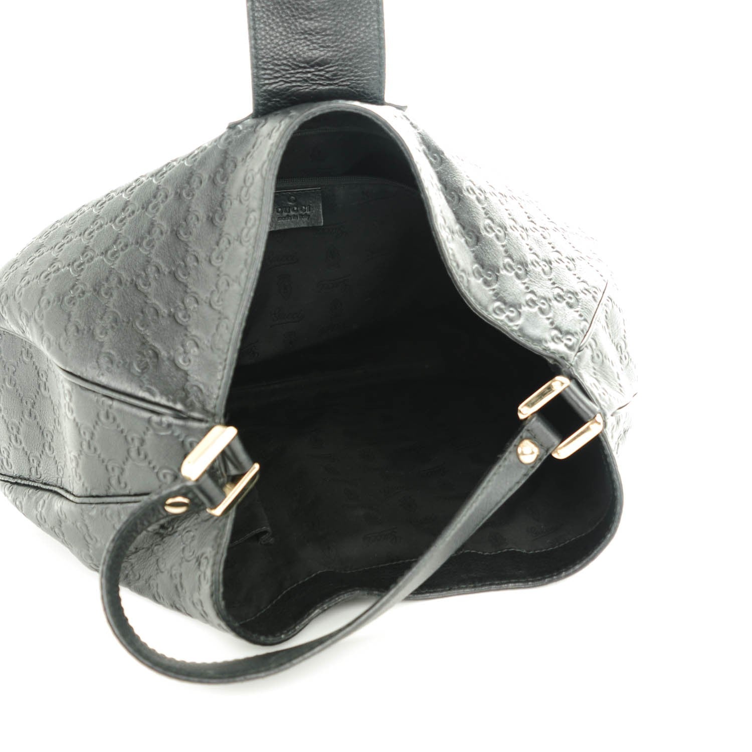 Gucci Guccissima Large New Ladies Web Hobo Black 5 of 7