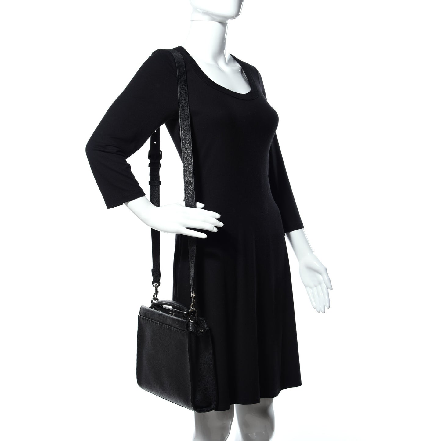 Cuoio Romano Selleria Mini Peekaboo Iconic Fit Satchel Black