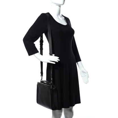 Fendi Cuoio Romano Selleria Mini Peekaboo Iconic Fit Satchel Black 2 of 8