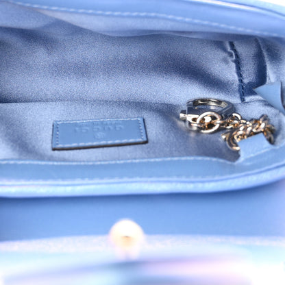Gucci Iridescent Nappa Chevron Matelasse Super Mini GG Marmont Shoulder Bag Mindful Azure 5 of 11