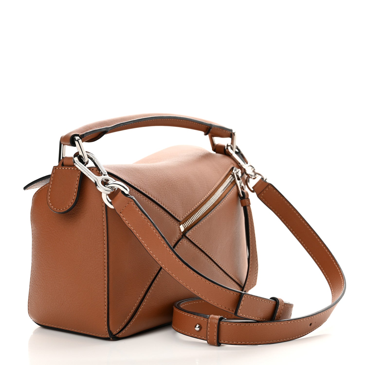 Loewe Grained Calfskin Small Puzzle Bag Tan 3 of 11