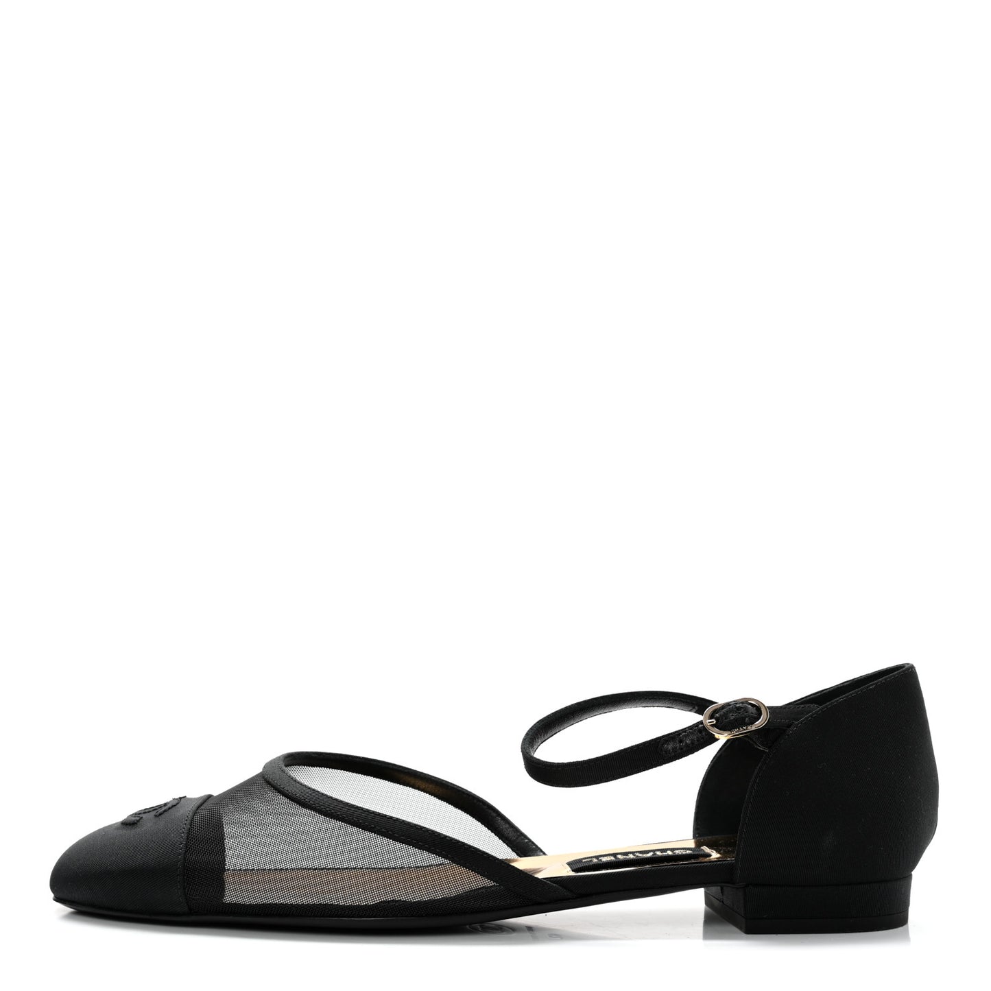 Mesh Grosgrain Cap Toe CC Flats 42 Black